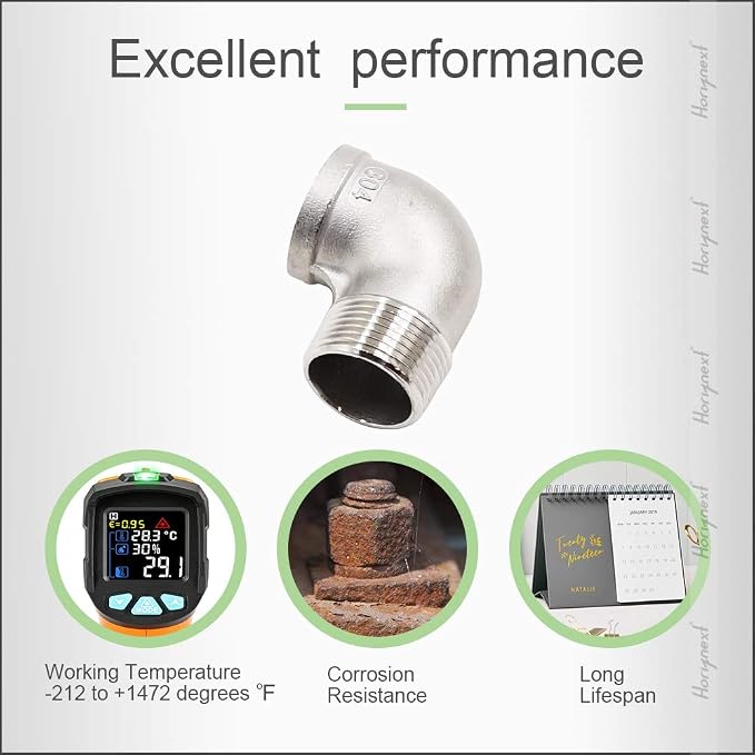 1'' NPT Stainless Steel Elbow Fitting 90 Degree Street Elbow - Image 3