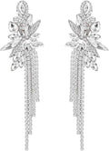 mecresh Marquise Crystal Bridal Chandelier Dangle Drop Earrings Ladies Gifts in Silver/Gold Tone