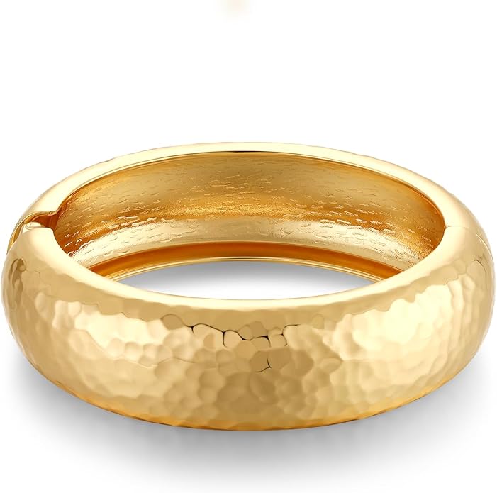 Chunky Gold Bangles Bracelet for Women Trendy Statement Bracelet Dainty Charm Gold Valentine's Day Gift Jewelry for Her