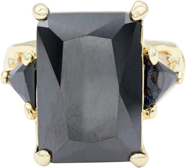 Lavencious Big Bold Radiant CZ Stones Stretch Rings for Women Size for 7-9