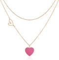 Linawe Layered Choker Heart Pendant Necklace for Women Trendy, Gold/Silver/Rose Gold Chain Stainless Steel Stacked Necklaces, Double Heart Necklace Y2K Preppy Jewelry