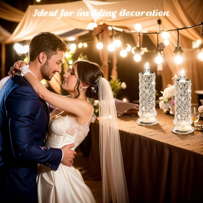 SupBri 4PCS Rose Halo LED Flameless Candles, Valentines Anniversary Wedding - Image 5