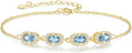 Birthstone Bracelets for Women, Gold Trendy Dainty Link Bracelet Jewelry Birthday Christmas Day Gifts for Women Girlfriend Friend Her Mom Wife