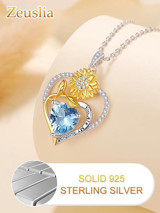 Valentine's Day Gifts for Wife 925 Sterling Silver Double Birthstone Pendant Necklaces I Love You for Always and Forever Necklace Anniversary Birthday Gifts for Wife Girlfriend Mom Her