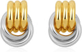 Trendy Gold Plated Knot Earrings for Women Chunky Statement Drop Dangle Earrings Lightweight Hypoallergenic Fashion Accessories Gold Jewelry Gifts for Womens
