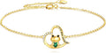 KECHO 14k Yellow Gold Butterfly/Dragonfly/Frog/Sunflower/Daisy/Tree of life/Moon/Clover Bracelet Anklet for Women
