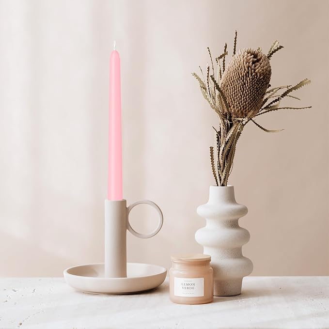 LYOBATH 30 Pack Pink Taper Candles - Image 3