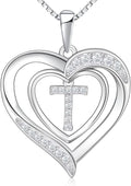 RIVIKO Heart Initial Necklace for Women, 925 Sterling Silver Letter Pendant,Personalized Charm Alphabet Jewelry Valentines Mother's Day Anniversary Christmas Birthday Gifts for Women Her Mom Wife