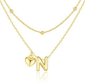 adoyi Valentines Day Gifts for Women Hers Dainty 14K Gold Plated Heart Initial Necklaces Layered Letter A-Z Pendant Necklace Stack Trendy Jewelry Birthday Valentines Day Gifts for Women Jewelry