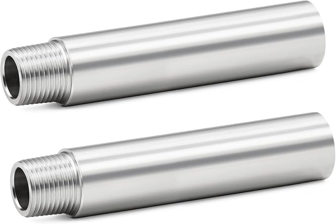 ChillWaves 304 Stainless Steel Pipe Fitting, Nipple Cast Pipe 1/2" NPT Male x by VisittheCHILLWAVES
