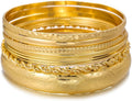 16Pcs Gold Bangle Bracelets for Women - Multi Layer Stackable Textured Bracelets Boho Jewelrys Set.