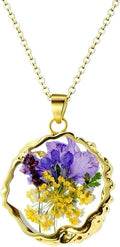 Birth Flower Necklace,1-12 Birth Month Flower Handmade Pendant Necklaces for Women Personalized Custom Floral Jewelry,Boho jewelry,Birthday Gift for Women Girls Best Friend