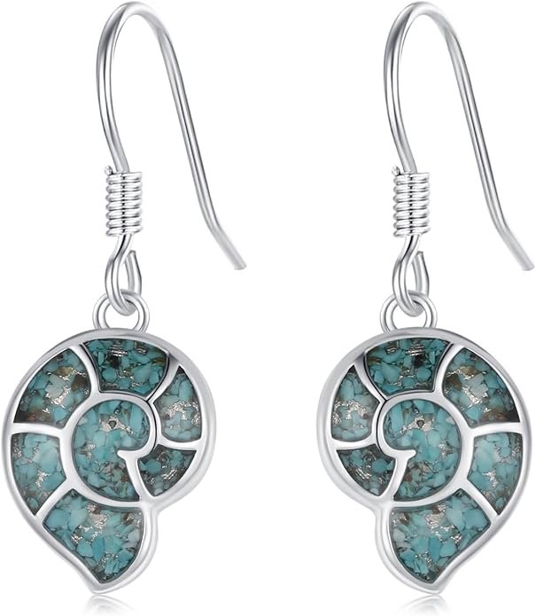 Ocean Earrings 925 Sterling Silver Turquoise Sea Animal Dangle Drop Earrings Beach Themed Jewelry Gifts for Women Girls
