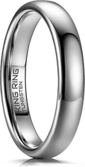 King Ring Tungsten 4/6/8mm Rings – Super Polished Finish Tungsten Bands – Designed in USA