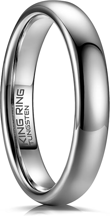 King Ring Tungsten 4/6/8mm Rings – Super Polished Finish Tungsten Bands – Designed in USA