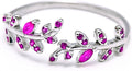 Adjustable S925 Sterling Silver Ring for Women,Branch Leaves Band Stacking Finger Ring,Paved Cubic Zirconia Stone Stackable Open Ring