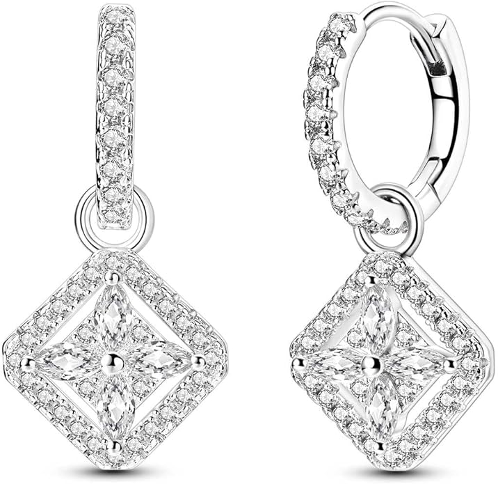 LAZA 925 Sterling Silver Hoop Earrings for Women, Hypoallergenic Huggie Butterfly Dangle Drop Earrings Colorful Flower Earrings Jewelry Gifts
