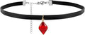 Heart Necklace Valentines Day Gifts for Her, Black Heart Choker Necklace Red Ribbon Choker Love Jewelry as New Year Gifts, Red Velvet Chocker Vintage Jewelry as Birthday Gift for Women