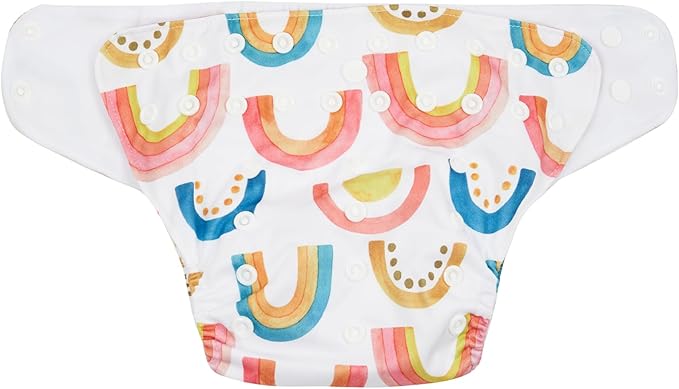 HappyFlute 9 Sets Newborn Baby Cloth Pocket Diapers Adjustable Reusable for Baby Boys and Girls(6-33 pounds,0-3 Years),One Wet Bag+4Diapers and 4Inserts (AD06)
