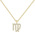 PAVOI 14K Gold Plated Cubic Zirconia Astrology Necklaces for Women - Zodiac Pendant Jewelry Gifts - Zodiac Sign Pendant Necklaces