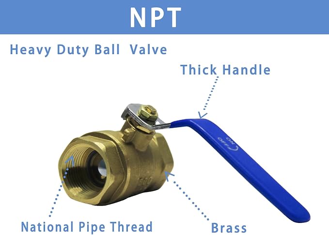 1 inch ball valve NPT Female Threaded Brass Ball Valve, US Standard 1” Brass - Image 3