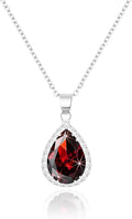 Linawe Crystal Chain Necklace for Women Trendy, Imitation Diamond Pendant, Statement Cubic Zirconia Boho Jewelry Set, 14K Gold/Rose Gold/Silver Birthstone Necklace