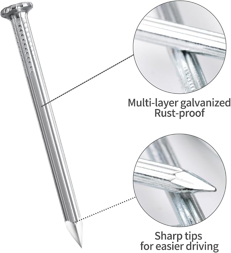 Concrete Nails 1 Inch for Masonry & Cement Walls | 400Pcs Galvanized Steel - Image 7