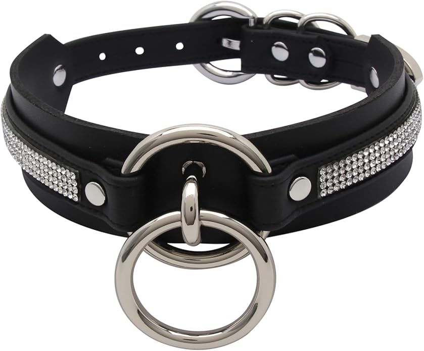 Lookook Fashion O-Ring Faux Leather Choker Necklaces Collar For Womens