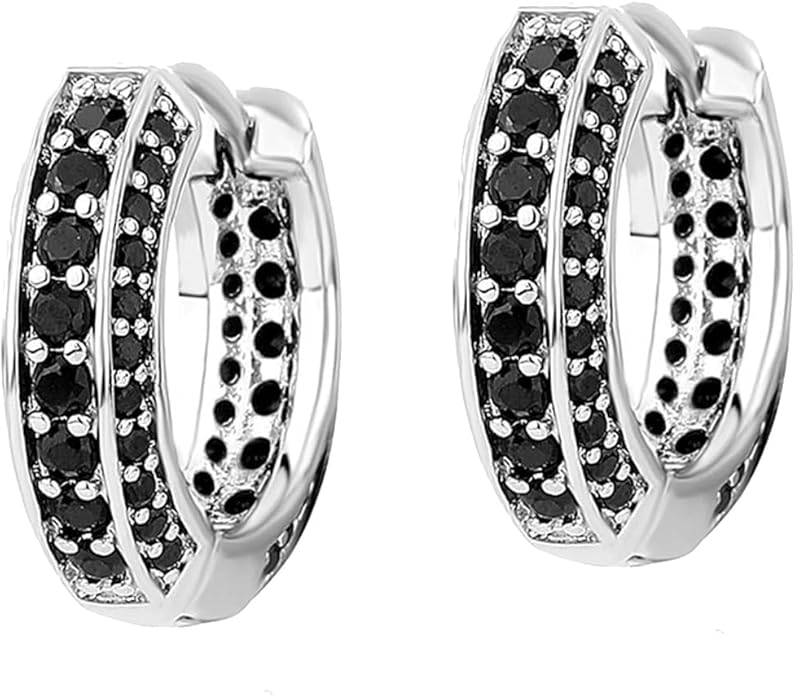 TOPGRILLZ Iced Out Hoop Earrings Cubic Zirconia Huggie Cartilage Cuff Hypoallergenic 14K Gold Plated Luxury Fashion Round Circle Earrings For Men Women