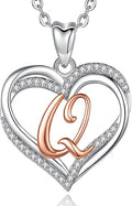 INFUSEU Unique Initial Necklaces for Women Girls Small Heart Letter Jewelry, Meaningful Personalized Gifts