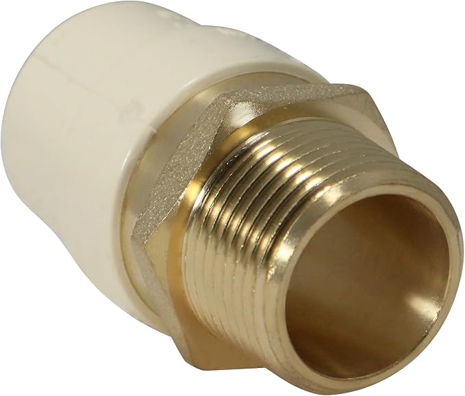1 Pack XFITTING 3/4" CPVC to 3/4" NPT Adapter, Brass & CPVC Transition - Image 3