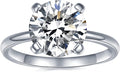 IMOLOVE Solitaire Moissanite Engagement Ring, 1CT D Color VVS1 Clarity, 925 Sterling Silver with 18K White Gold Plated, Ideal Gift for Women