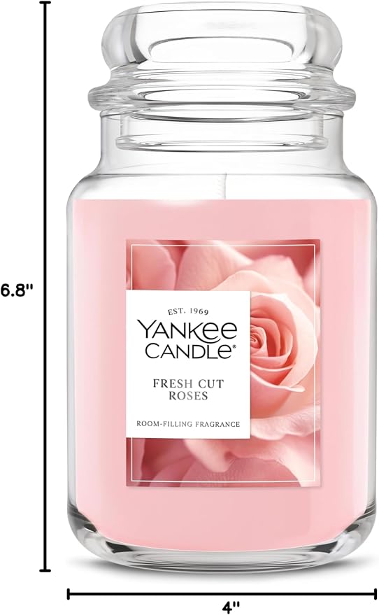 Yankee Candle Fresh Cut Roses Scented Candle, 22oz Large Jar - Image 9