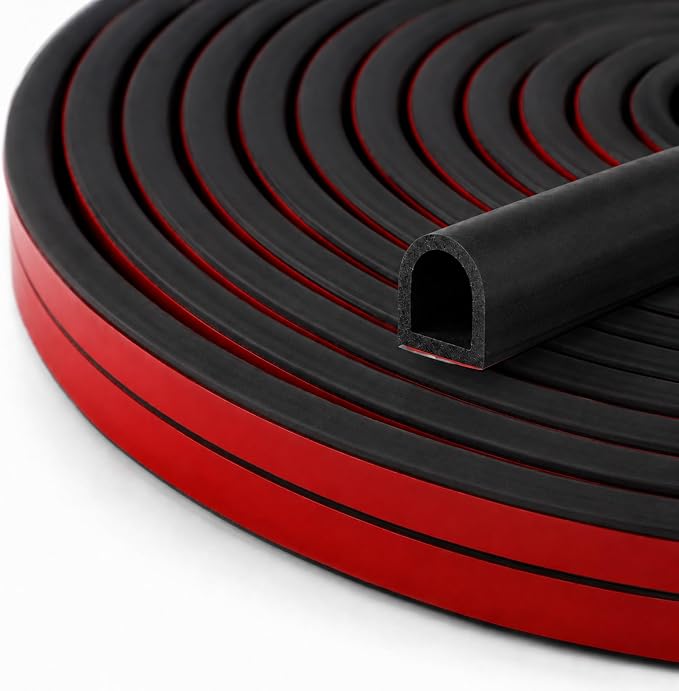 Silicone D Shape Weather Stripping Rubber Seal, 40FT Self Adhesive Weather by NeywayMadeforRepairNeeds