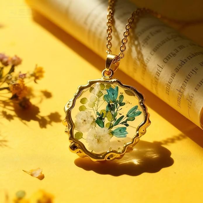 Birth Flower Necklace,1-12 Birth Month Flower Handmade Pendant Necklaces for Women Personalized Custom Floral Jewelry,Boho jewelry,Birthday Gift for Women Girls Best Friend