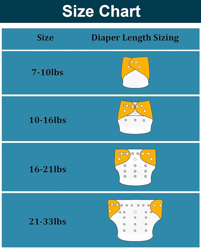 babygoal Cloth Diaper Covers 6 Pack with Wet Bag for Fitted Diapers and Prefolds with Double Gussets, Adjustable and Reusable for Baby Boys 6DCF13-B