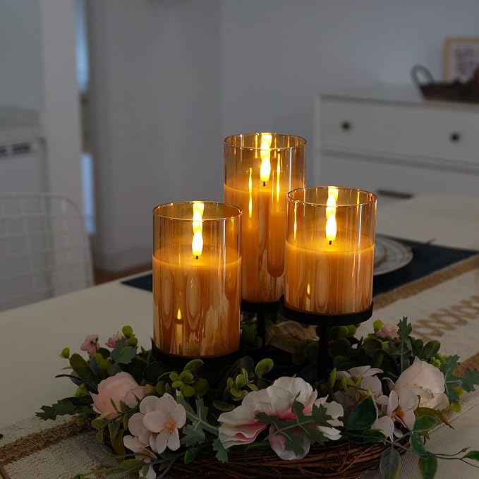 Amagic Gold Glass Flameless LED Candles Battery Operated - Image 4