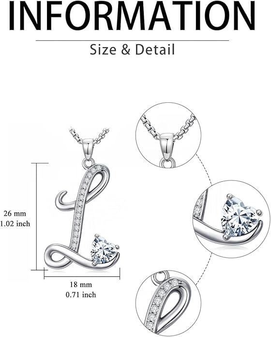 Valentines Day Gifts for Women Alphabet A to Z Initial Birthstone Pendant Necklaces for Women - 18k White Gold Plated Personalized Name Jewelry Valentine Mothers Day Birthday Gifts for Women Her Girlfriend