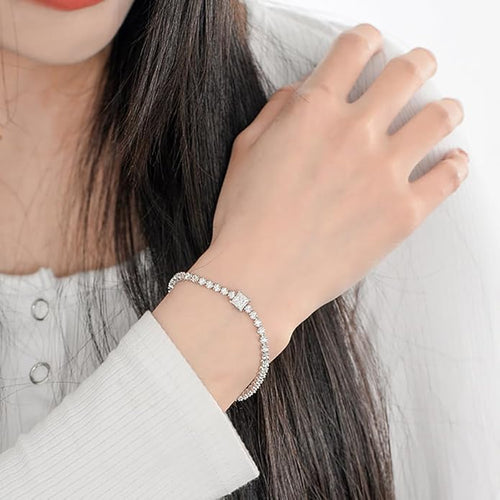 14K Gold Adjustable Diamond Bracelet for Women | Round/Oval/Princess Cut D-Color VVS1 | Ideal Gift for Birthdays & Special Events