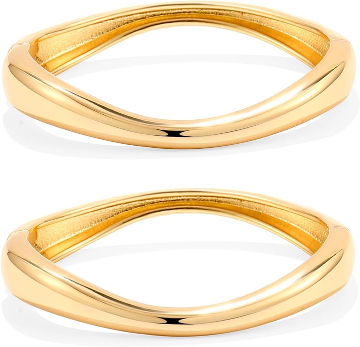Elegance 11 designs Gold Bangles For Women Chunky Trendy Hinged Cuff Open Bracelet Wide Minimalist Bracelets Jewelry Gift