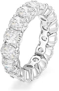 EAMTI Wedding Bands for Women Oval Cut Stackable CZ Cubic Zirconia Engagement Rings Eternity Band Rings Size 3-13