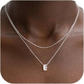 Valentines Day Gifts for Her - Bubble Letter Necklace Layered 14K Gold Plated Initial Necklaces for Women Dainty Cute Choker Pendant Stack Jewelry Fashion Accessories Teen Gift Trendy Stuff