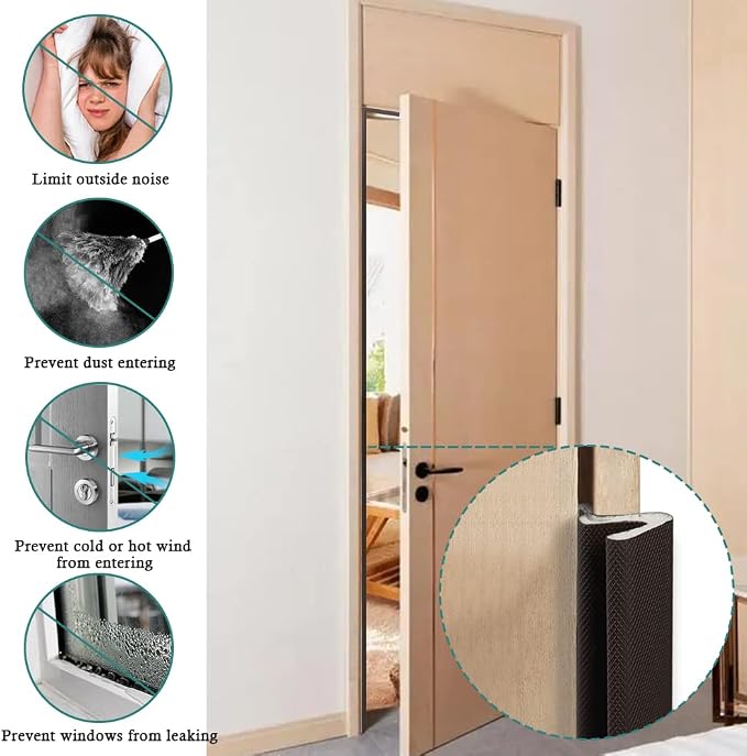 LSGCQ Kerf Weather Stripping for Door Seal Strip, 60 Ft, Front Door Seal Strip - Image 4