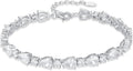 Birthstone Tennis Bracelet for Women 925 Sterling Silver Pear Shaped Gemstone Jewelry Gifts for Her