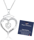 Graduation Gifts for Her Girls 2025 Birthstone CZ Heart Pendant Necklace Class of 2025 College Graduation Friendship Gifts for Her