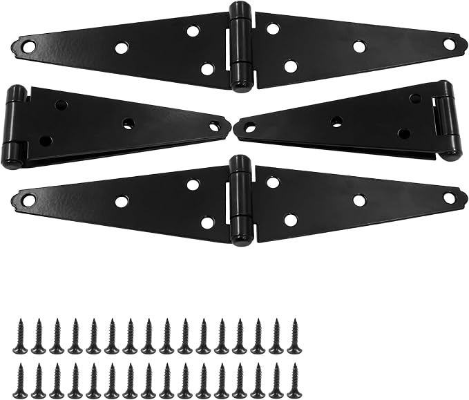 Hordion 4Pcs Strap Hinge Shed Door Hinges, 6 Inch Heavy Duty Gate Hinges | - Image 5