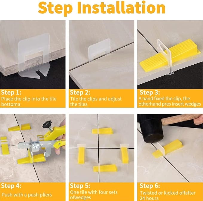 DGSL Tile Leveling System with Plier, 3400 Tile Spacers 1/16" and 200 Wedges | - Image 7
