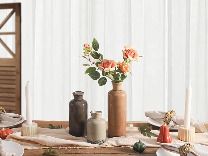 Ceramic Vase Set of 3, Neutral Flower Vases Home Decor, Pottery Rustic - Image 6