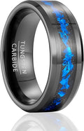 | Nebula Inlay Band - 8mm Wide Black Tungsten Ring with Cosmic Art | Wedding & Unique Statement