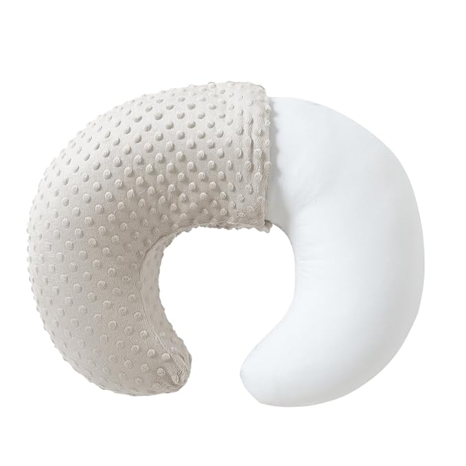 Baby Nursing Pillow and Body Positioner with Premium Slipcover for Breastfeeding for Baby Boys and Girls, Feeding Pillow with Breathable Comfortable Pillowcase (Sand)
